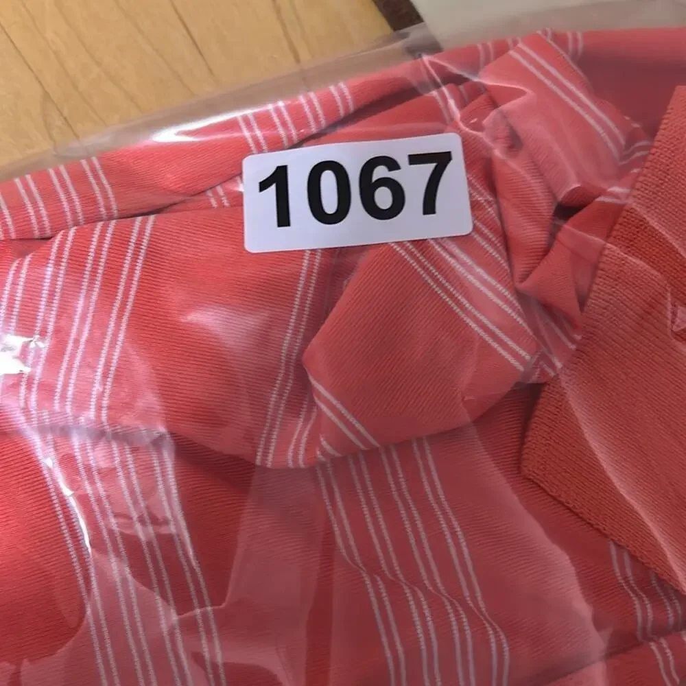 Nike Golf Dri-Fit Striped Orange Polo Shirt‎ Size Large